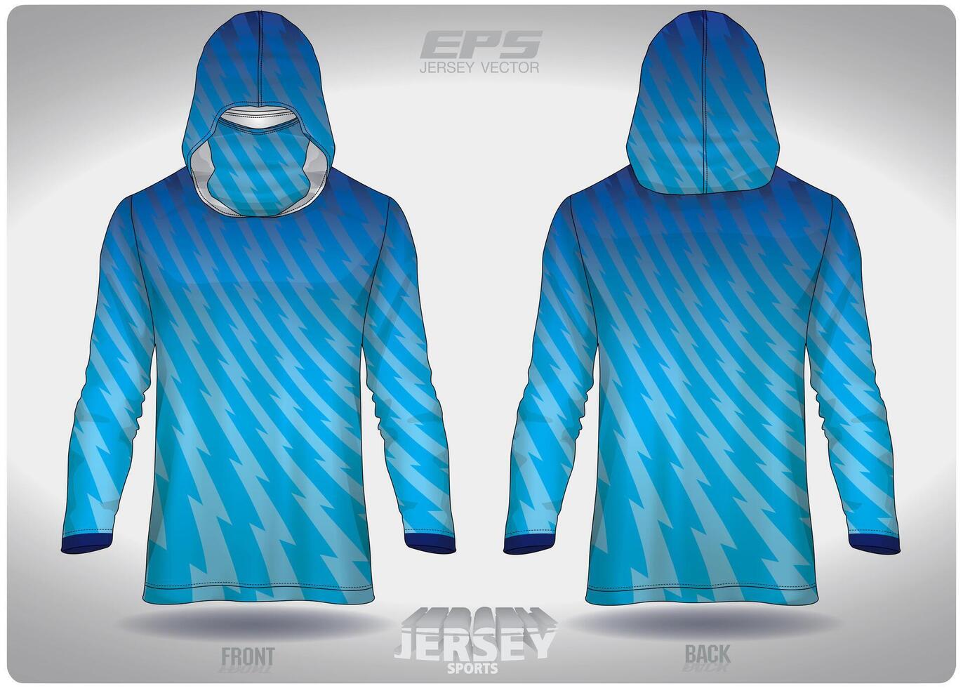 EPS jersey sports shirt .light blue spiral lightning pattern design, illustration, textile background for sports long sleeve hoodie vector