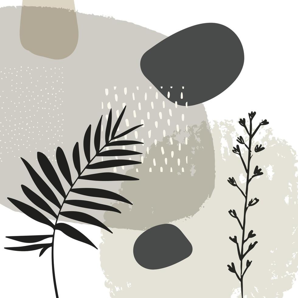 Abstract background with canvas wall art in Scandi style vector