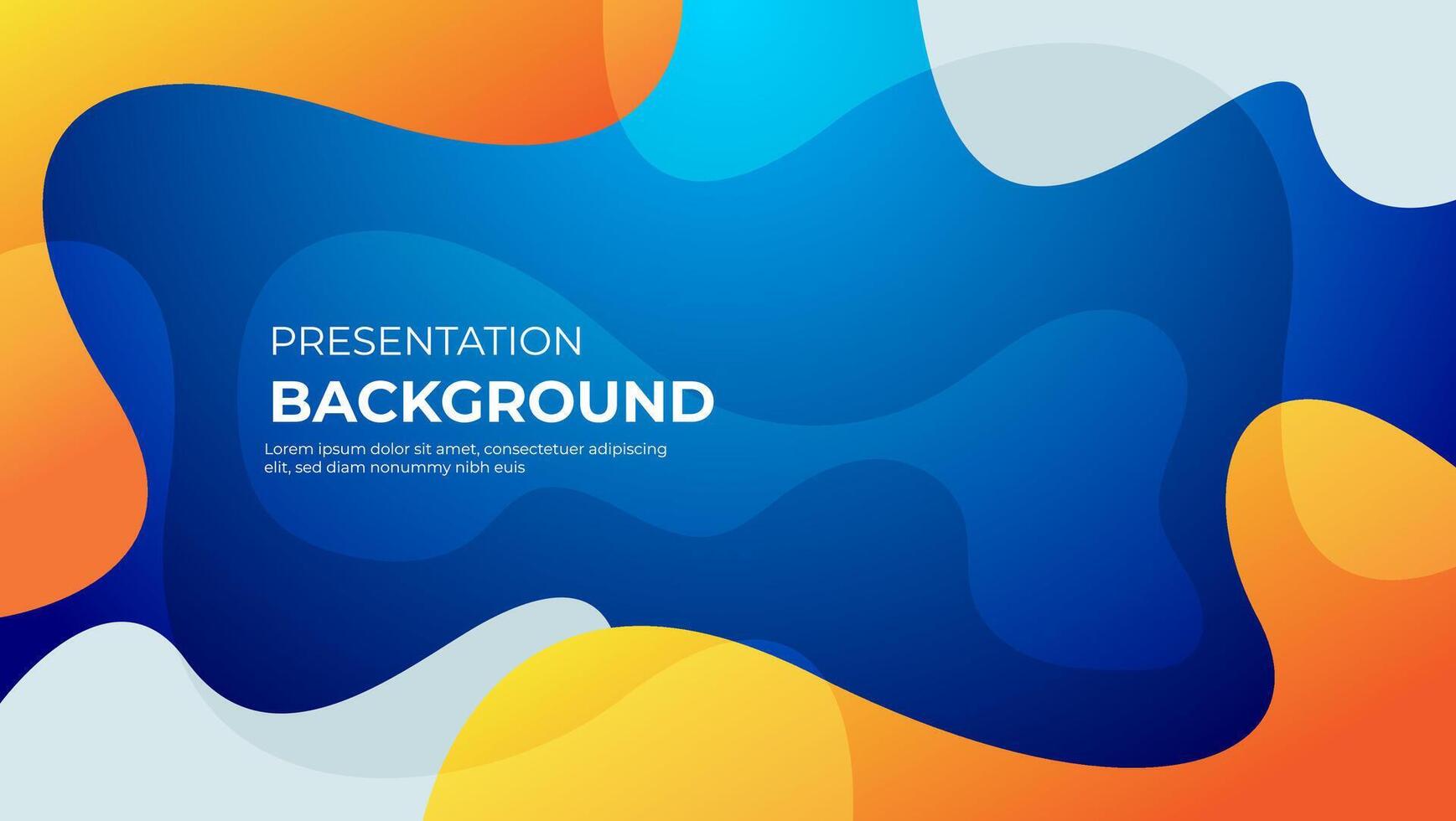 blue and yellow orange abstract fluid background. great for presentation, banner, poster, etc. vector