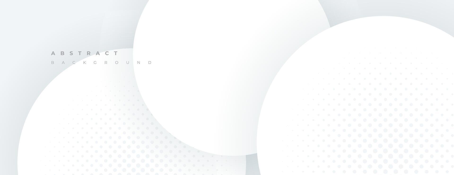 white rounded shapes background with circles and halftone. great for banner, wallpaper, presentation, poster, website. vector