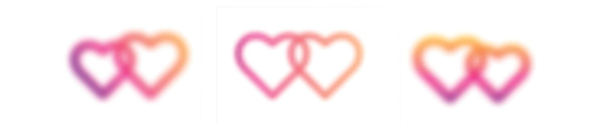 Gradient heart with aura and blur, pink Y2K aesthetic. Flat illustration isolated on white background. vector