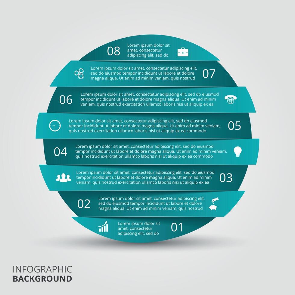 Abstract infographic. Template for diagram, graph, presentation and round chart. Business concept with 8 options, parts, steps or processes vector
