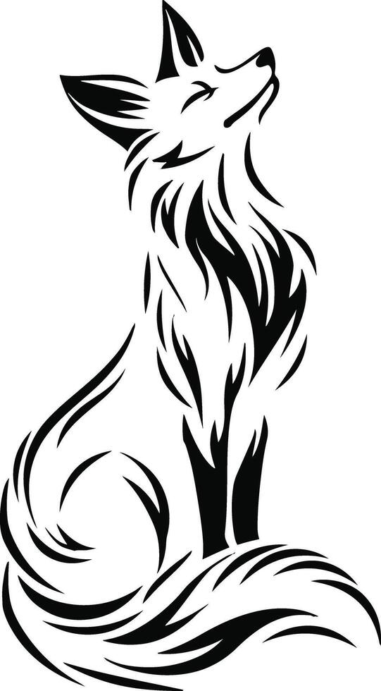 Minimal fox isolated on white background vector