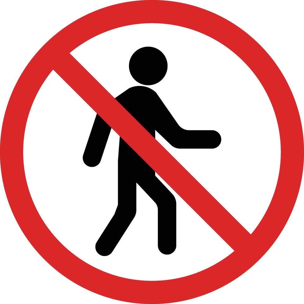 No entry sign . No access for pedestrians prohibition sign . Do enter icon vector