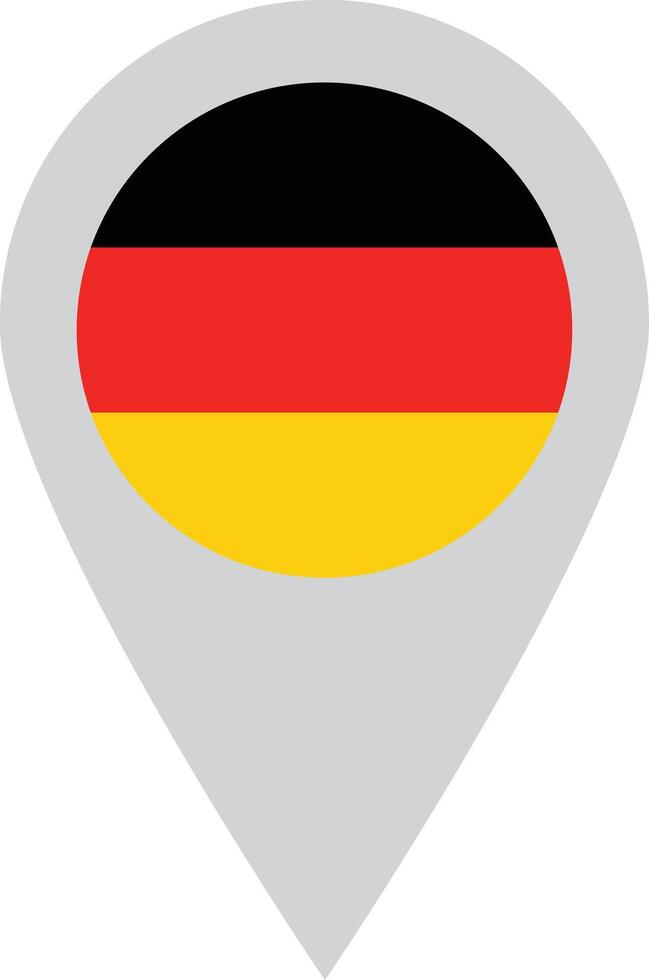 Germany map pin icon isolated on white background . Germany flag map marker location pin icon vector