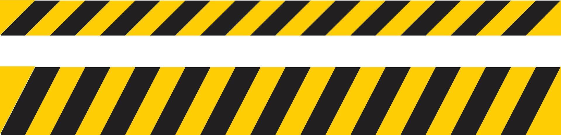Black and yellow security tape floor marking icon set isolated on white . illustration vector