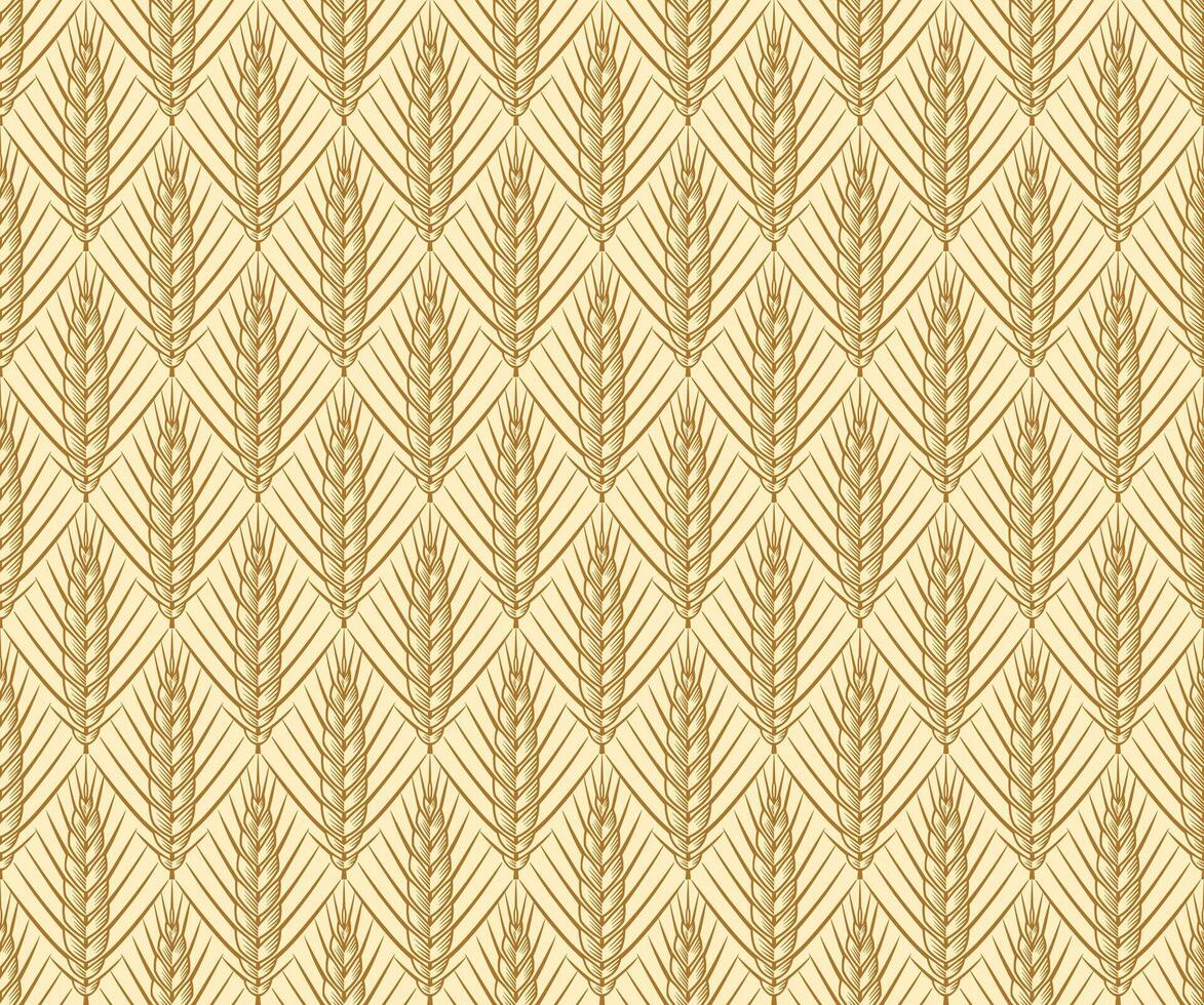 Cereal ears seamless pattern vector