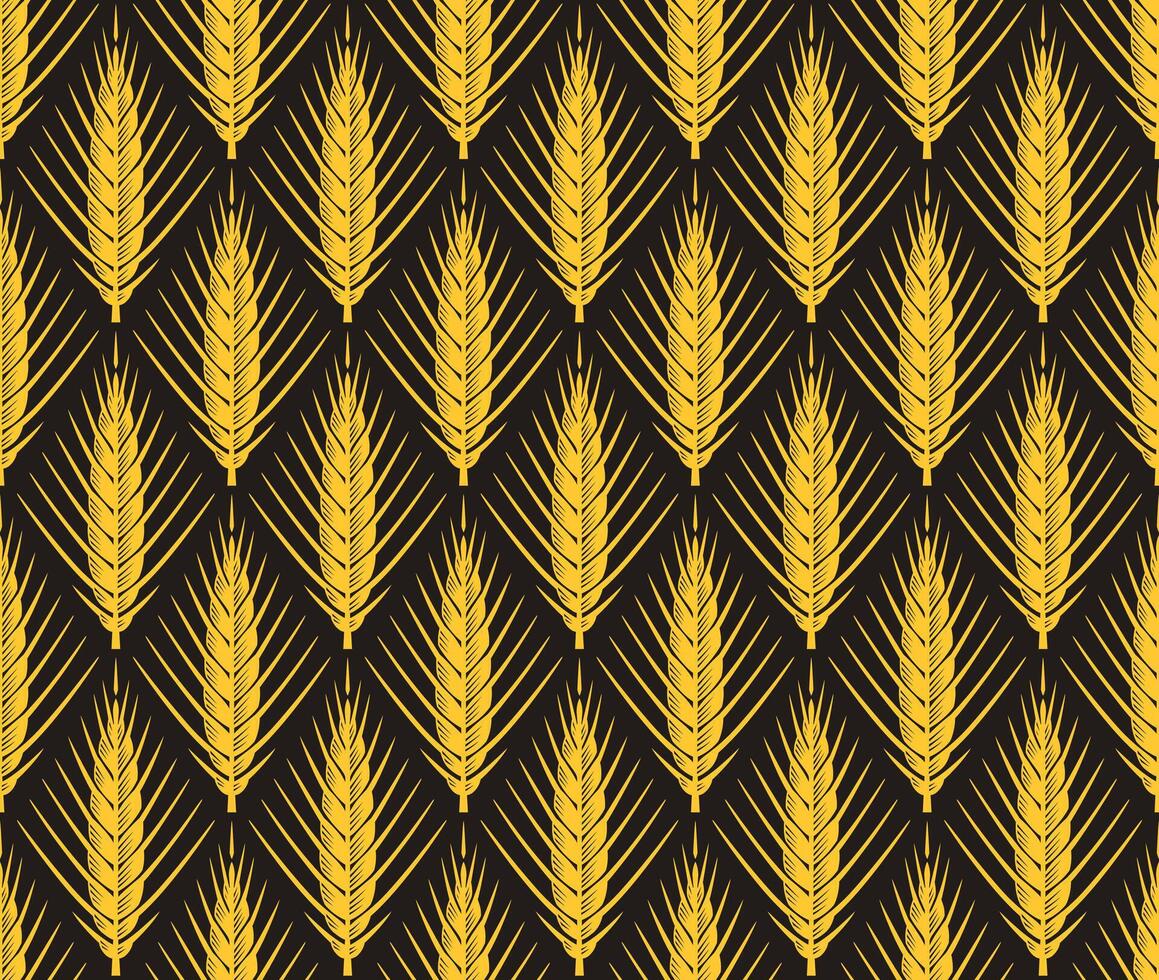 Cereal ears seamless pattern vector
