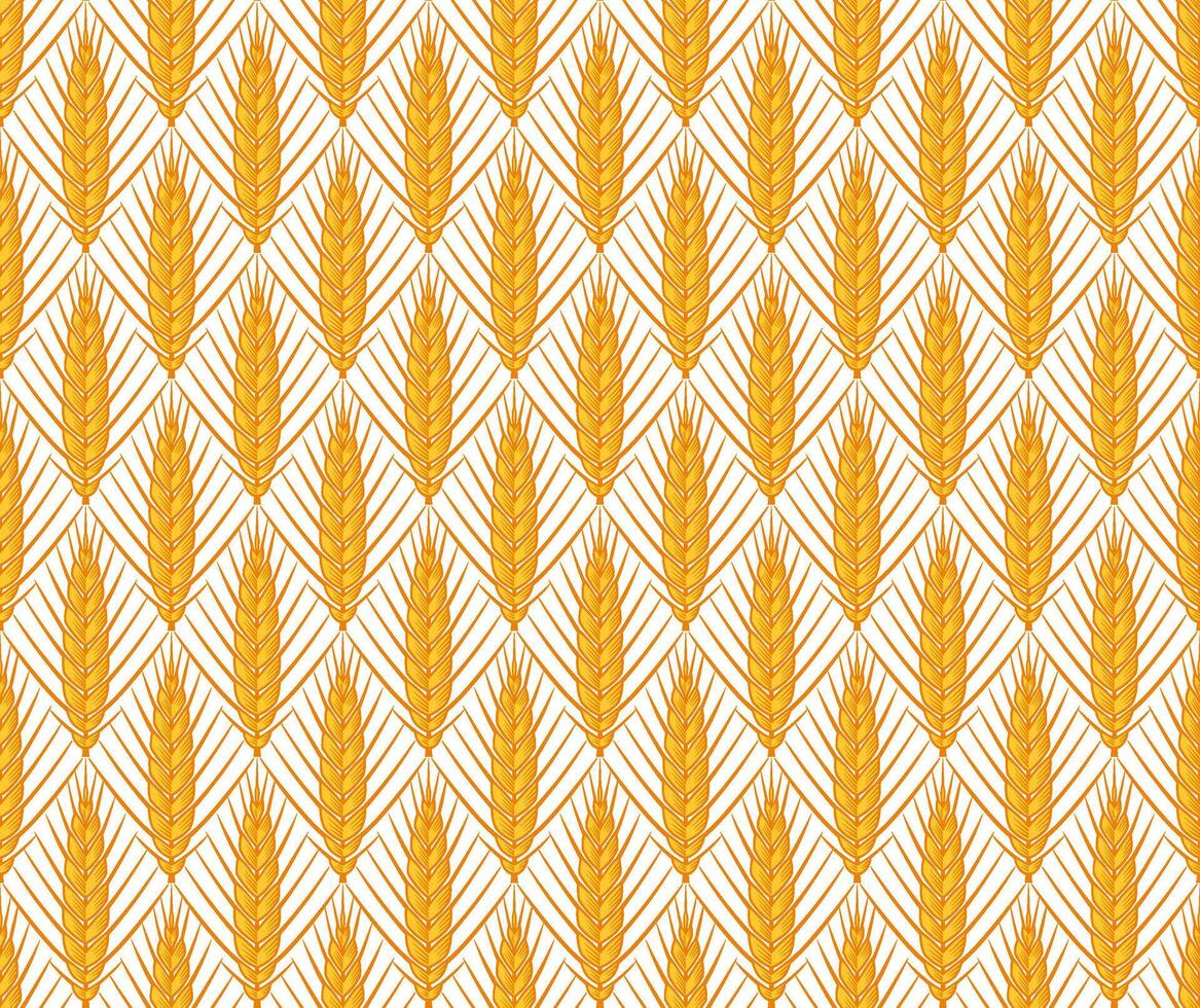 Cereal ears seamless pattern vector