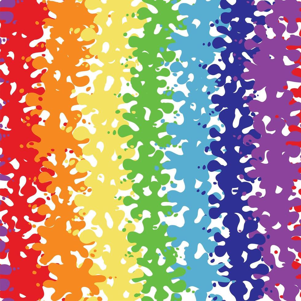 Bright rainbow splashes seamless pattern. Texture for fabric, wrapping, wallpaper. Decorative print. vector