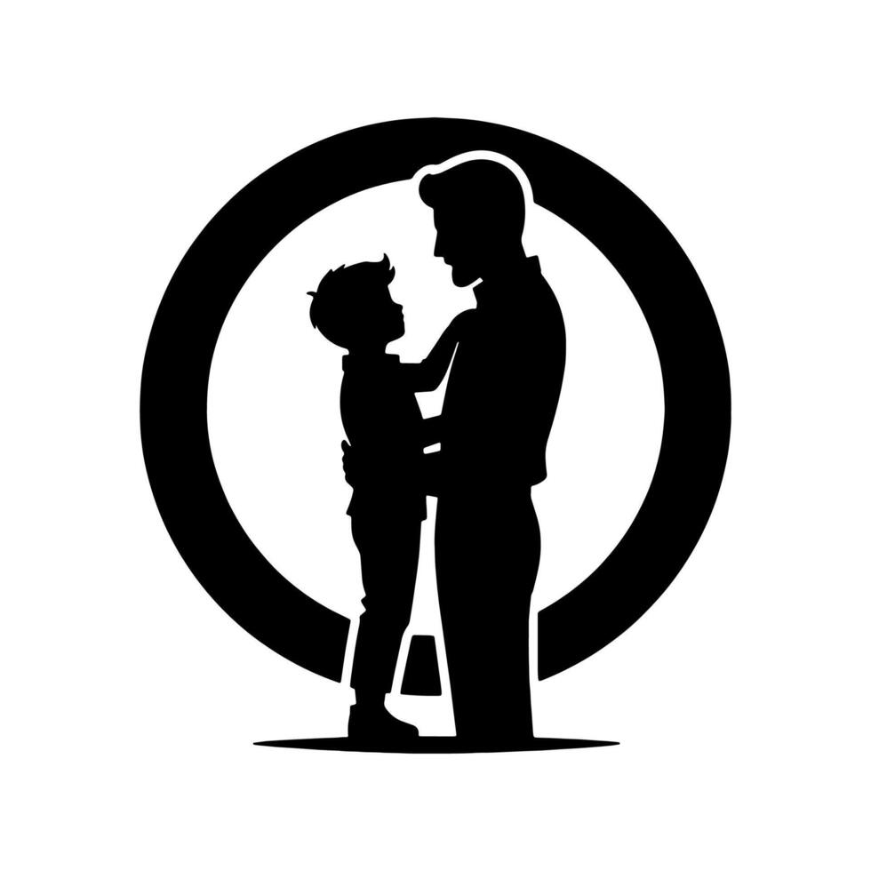 father's day silhouette, black color vector