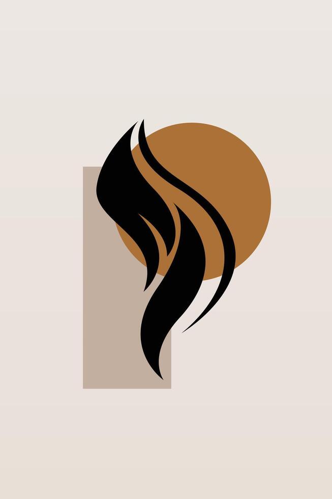 Abstract art boho girl background vector