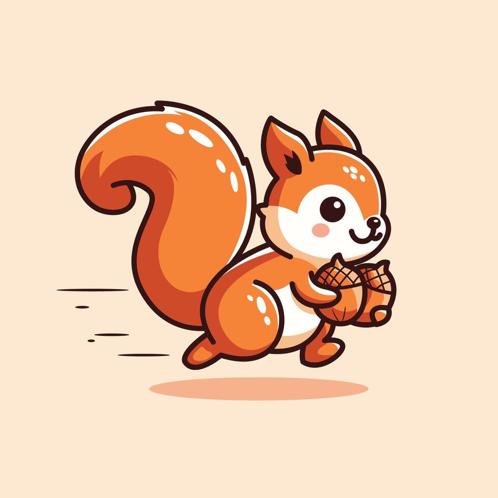 illustration of cute running squirrels vector
