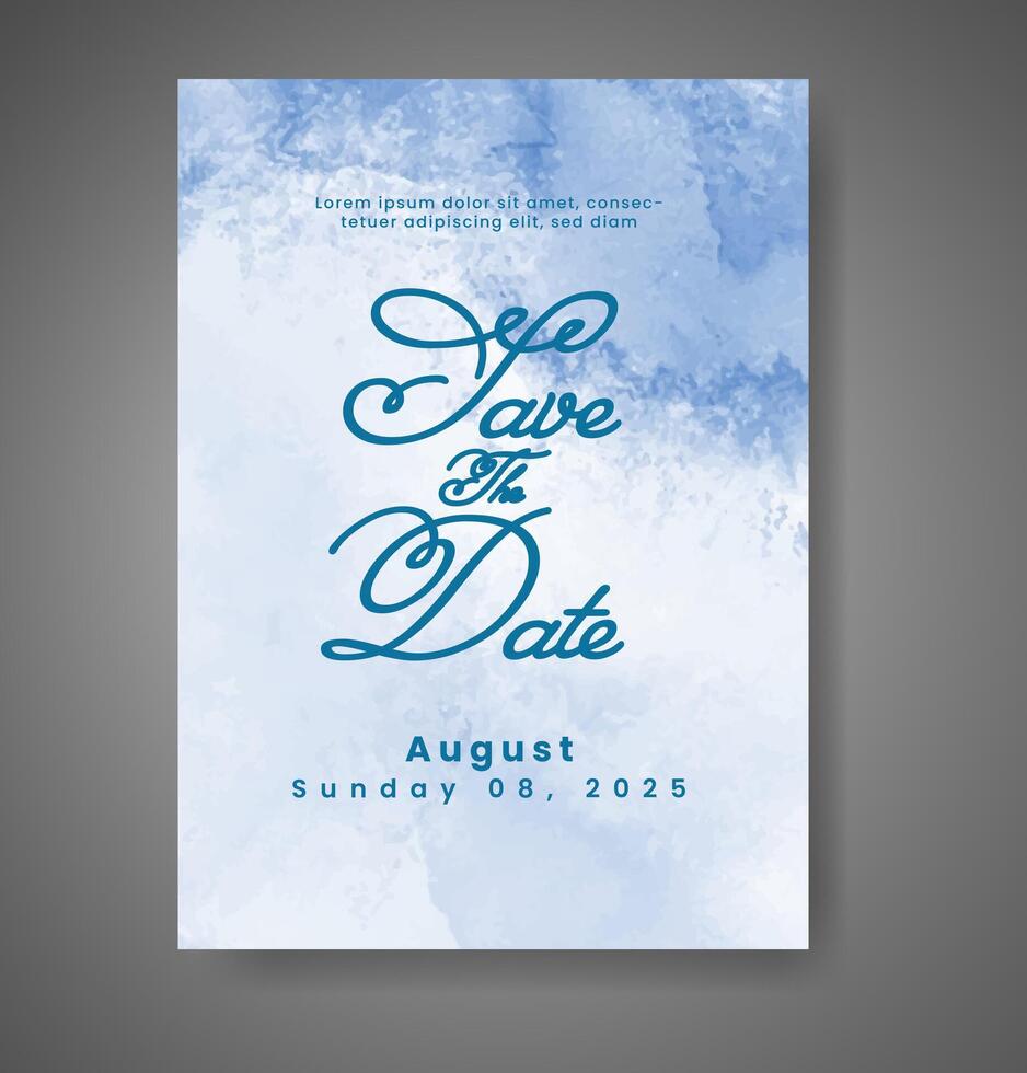 Wedding invitation with abstract watercolor background vector