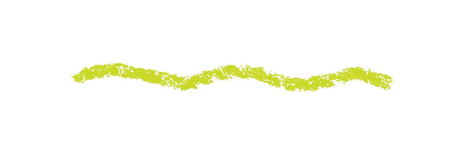 Childish Crayon brush stroke color underline. Chalk pen highlight stroke. Rough hand drawn brush underline element for accent, emphasis element. Color kid chalk illustration vector