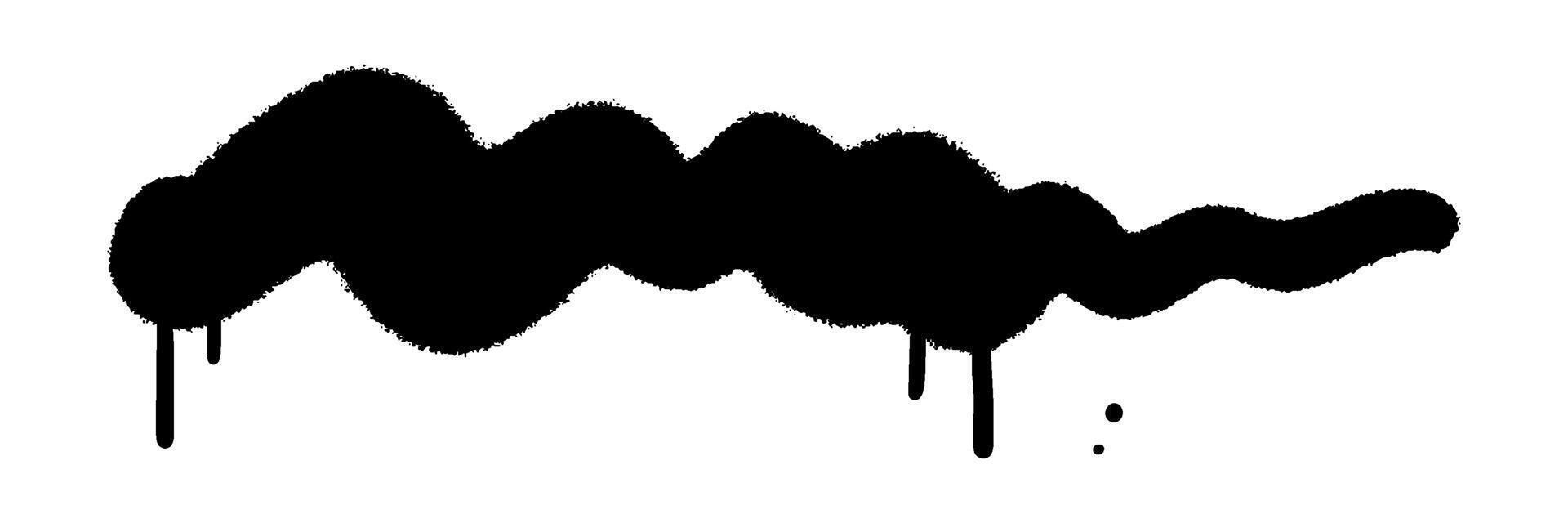 Hand drawn spray-paint graffiti line squiggle. sprayed smear, strikethrough. Doodle style sketchy line. Horizontal wavy strokes vector