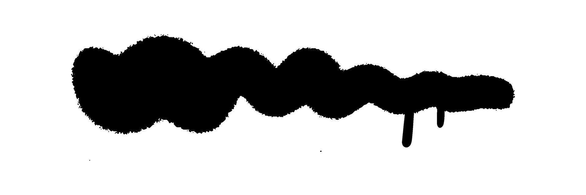 Hand drawn spray-paint graffiti line squiggle. sprayed smear, strikethrough. Doodle style sketchy line. Horizontal wavy strokes vector
