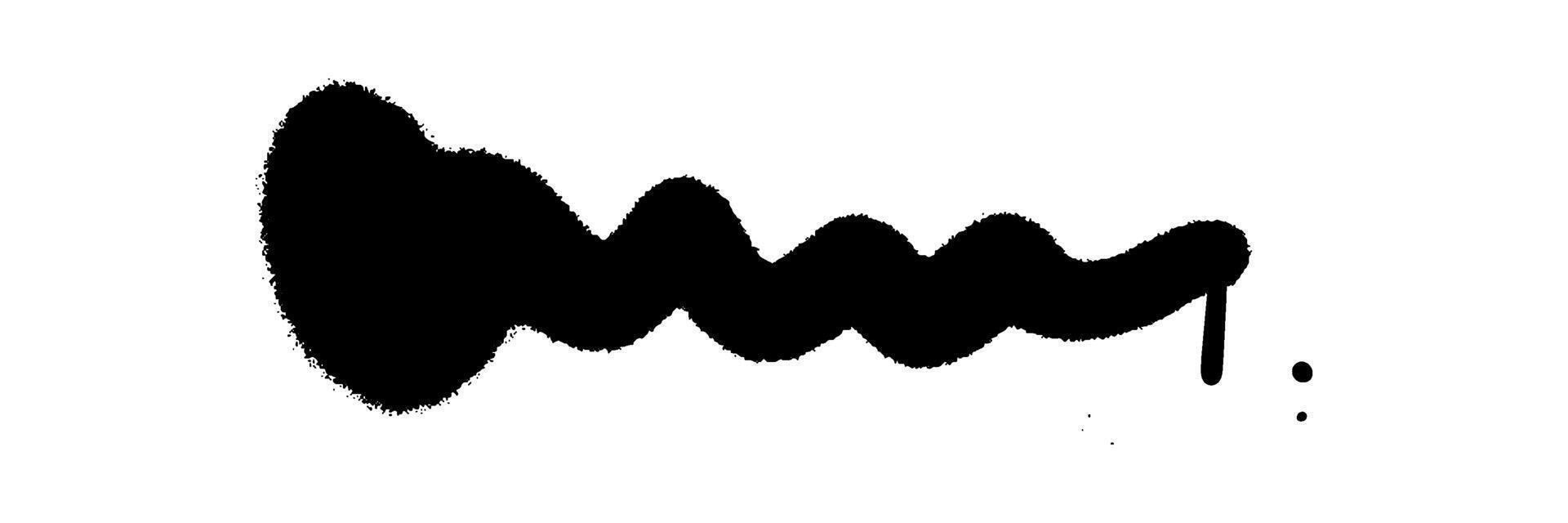Hand drawn spray-paint graffiti line squiggle. sprayed smear, strikethrough. Doodle style sketchy line. Horizontal wavy strokes vector