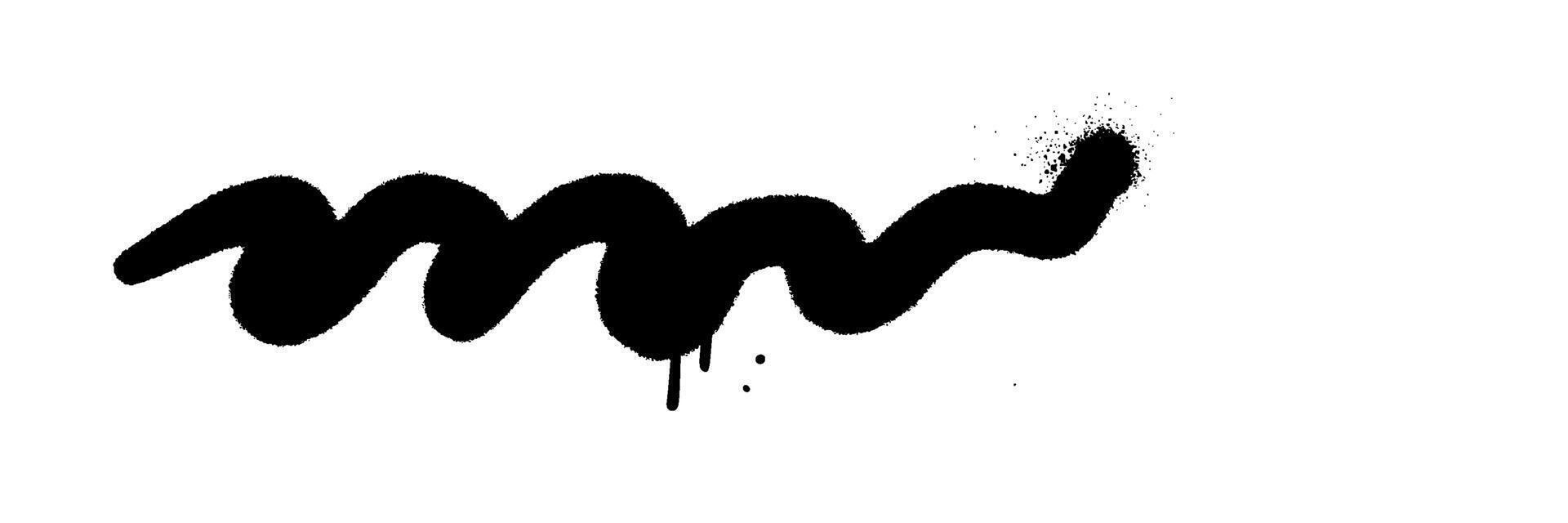 Hand drawn spray-paint graffiti line squiggle. sprayed smear, strikethrough. Doodle style sketchy line. Horizontal wavy strokes vector