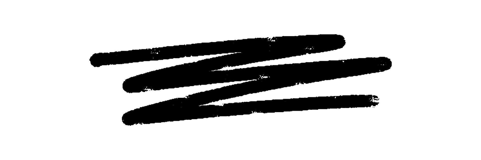 Black charcoal pencil scribble. Childish drawing. Doodles and curved line, straight thin stroke. pencil sketchy line. Grungy smear and rough crayon stroke. vector