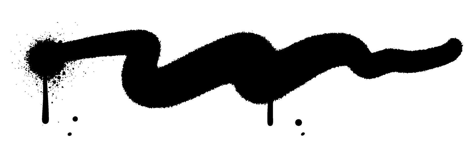 Hand drawn spray-paint graffiti line squiggle. sprayed smear, strikethrough. Doodle style sketchy line. Horizontal wavy strokes vector