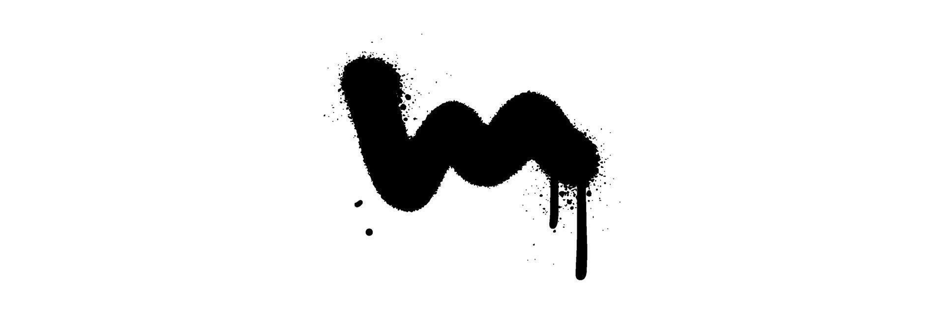 Hand drawn spray-paint graffiti line squiggle. sprayed smear, strikethrough. Doodle style sketchy line. Horizontal wavy strokes vector