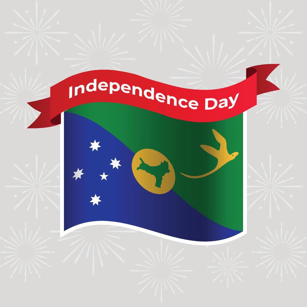 Christmas Island Wavy Flag Independence Day Banner Background vector