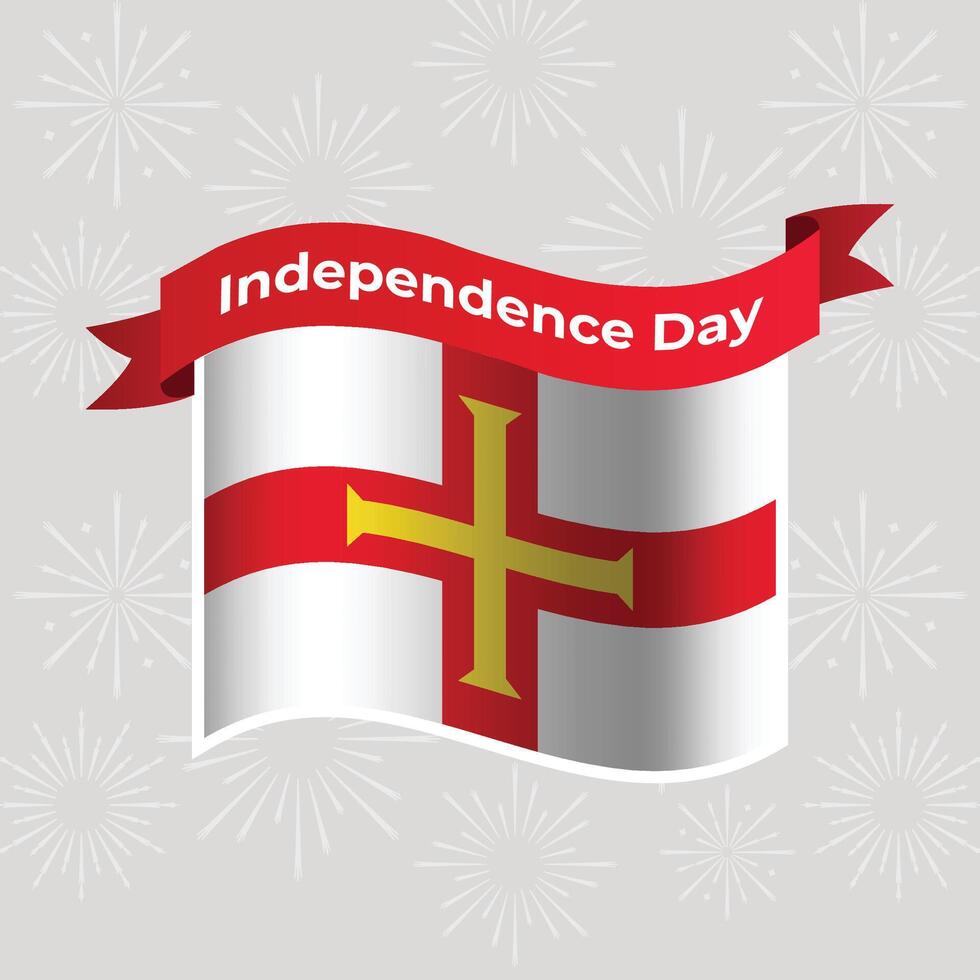 Guernsey Wavy Flag Independence Day Banner Background vector