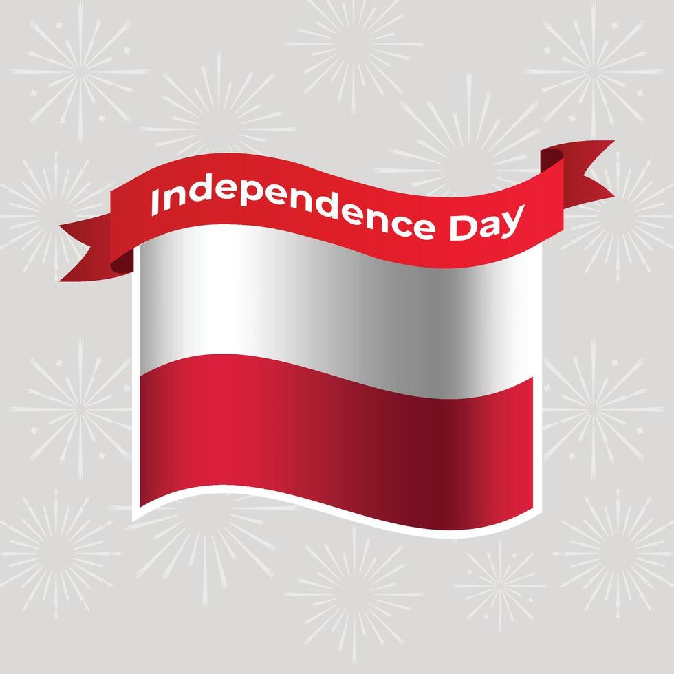 Poland Wavy Flag Independence Day Banner Background vector
