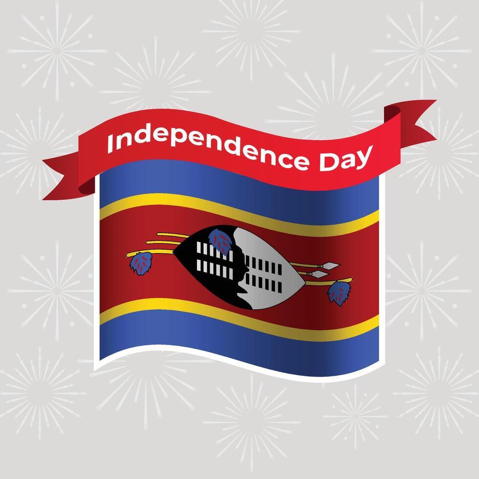 Eswatini Wavy Flag Independence Day Banner Background vector