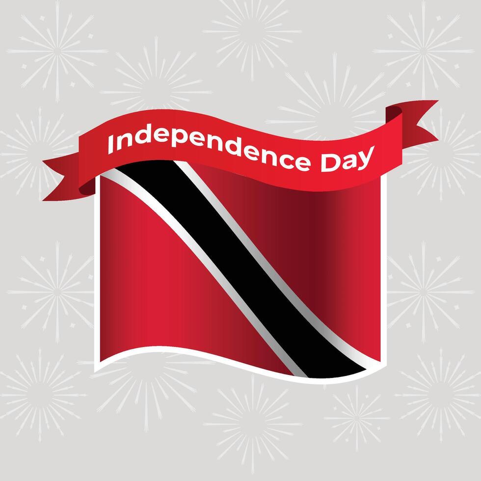 Trinidad and Tobago Wavy Flag Independence Day Banner Background vector