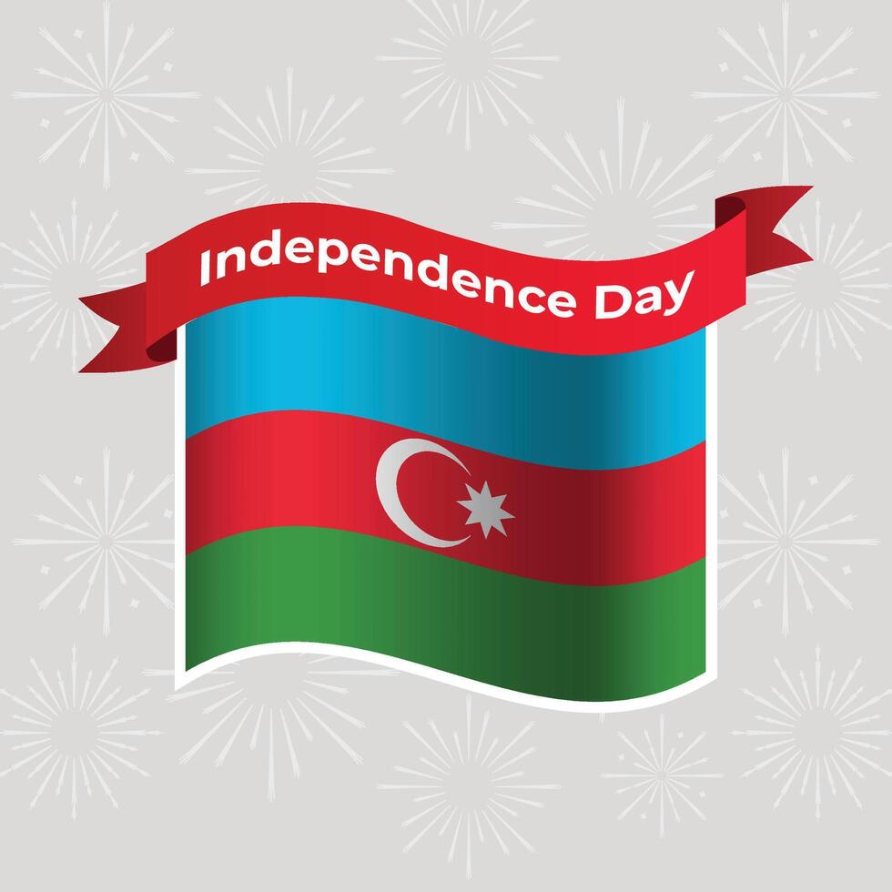 Azerbaijan Wavy Flag Independence Day Banner Background vector