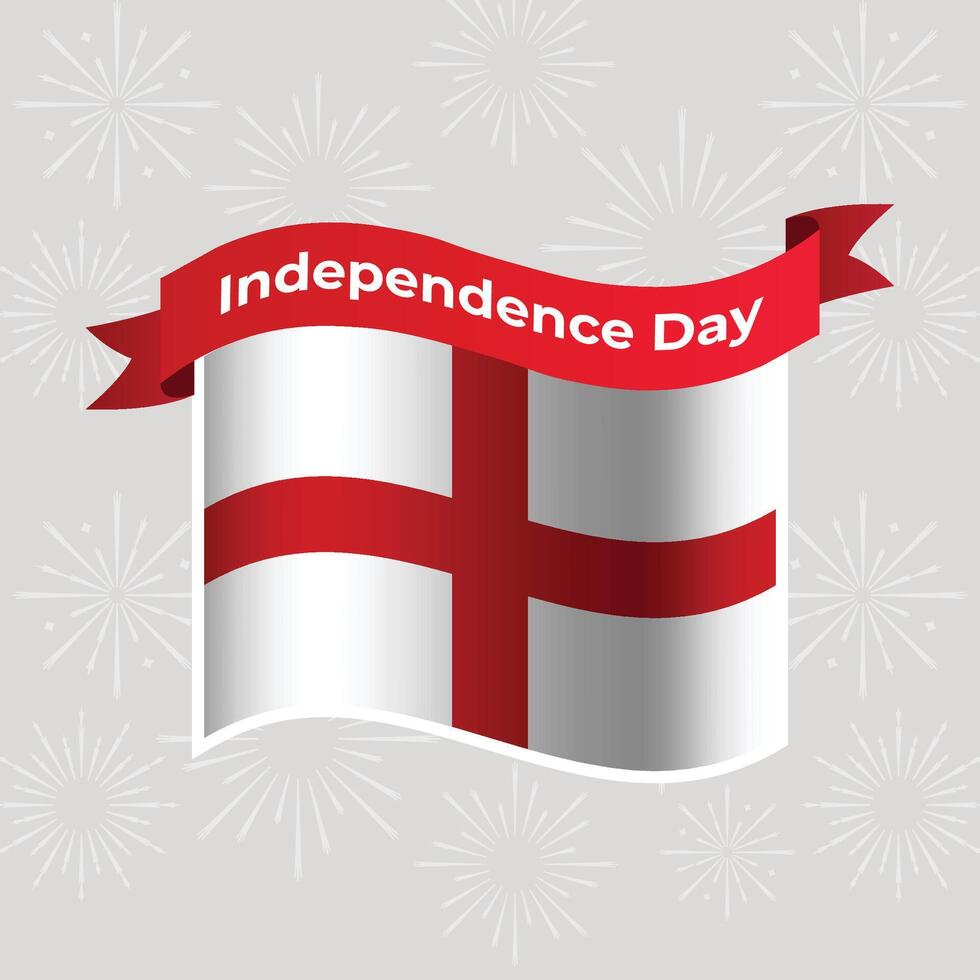 England Wavy Flag Independence Day Banner Background vector