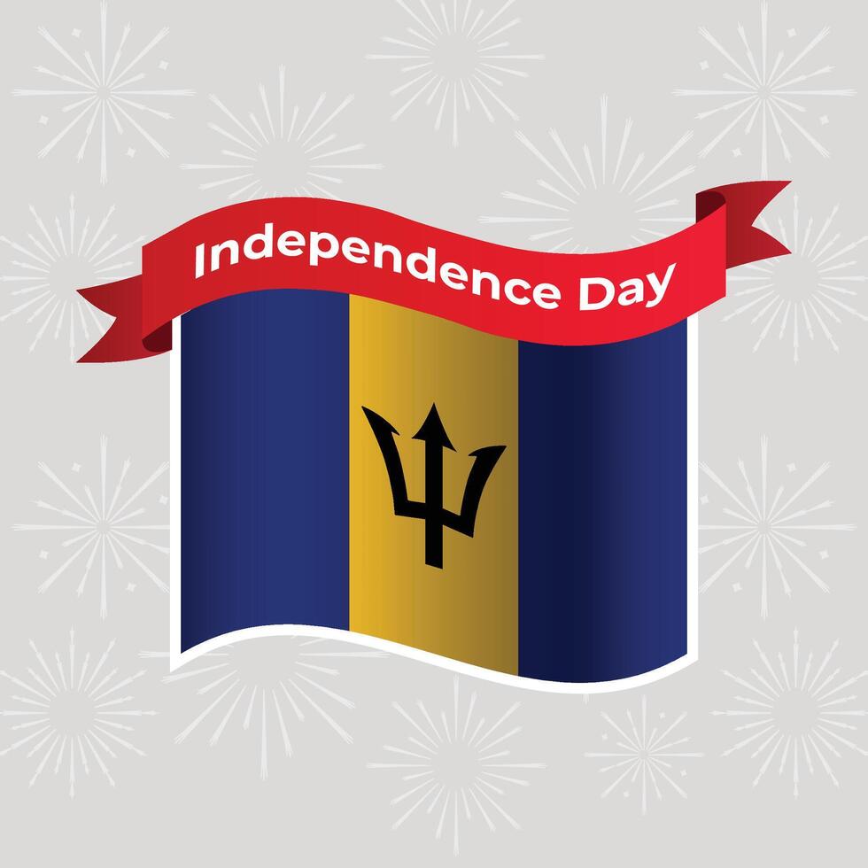 Barbados Wavy Flag Independence Day Banner Background vector