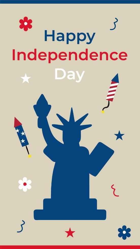 4th of July United States Independence Day celebration background suitable for promotion advertising, story, greeting card, poster, background, and banner. vector