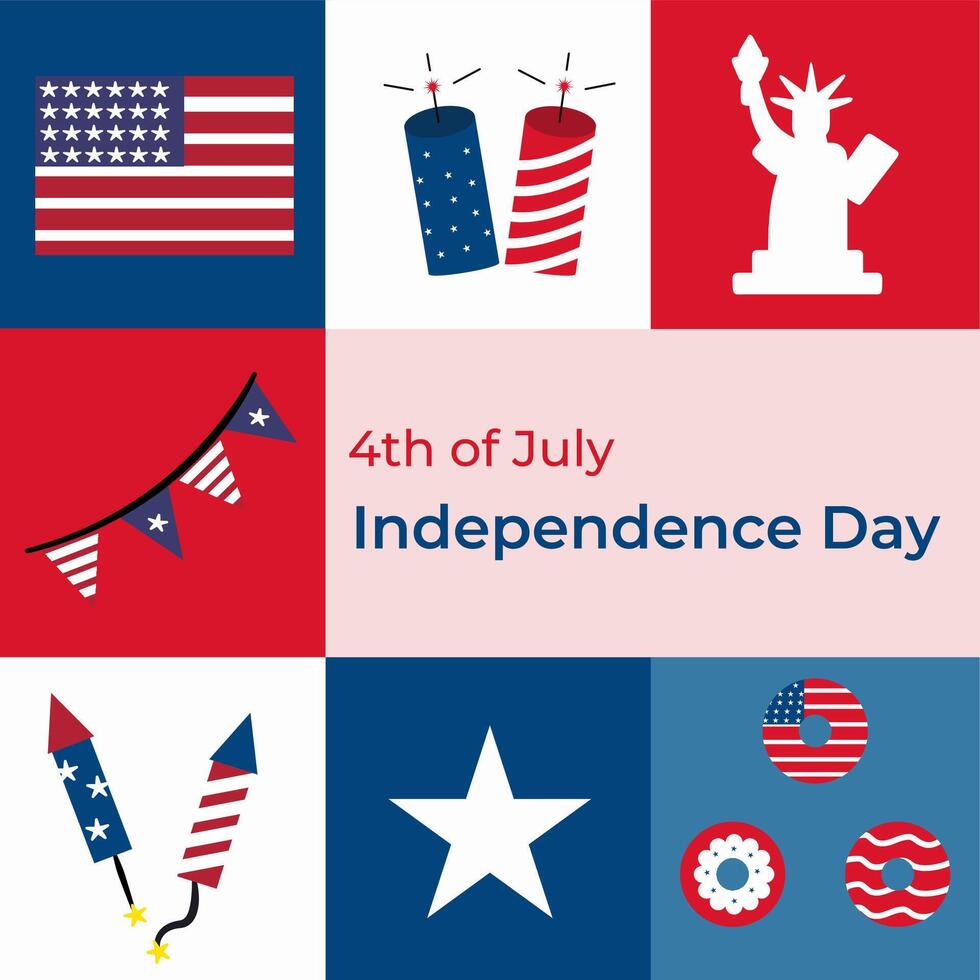 4th of July United States Independence Day celebration background suitable for promotion advertising, greeting card, poster, and background vector