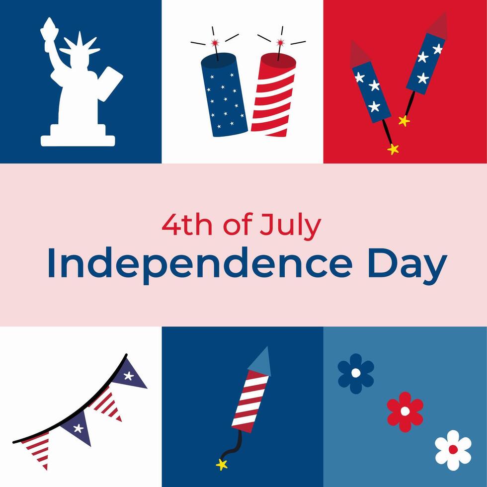 4th of July United States Independence Day celebration background suitable for promotion advertising, greeting card, poster, and background vector