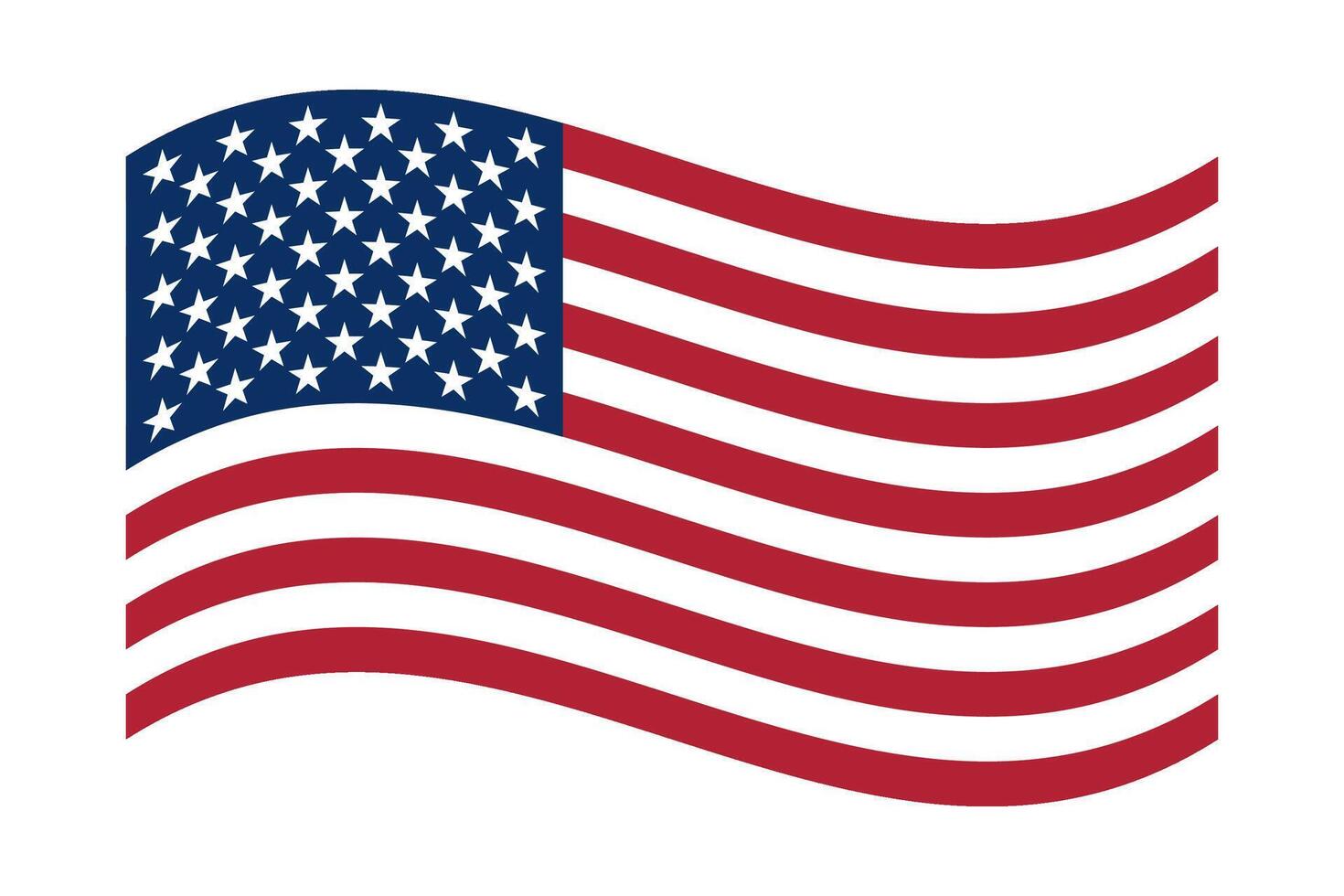 Wavy flag of the USA. American flag vector
