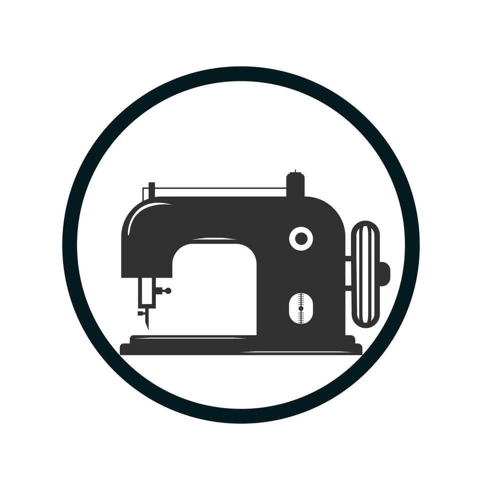 sew machine logo template vector