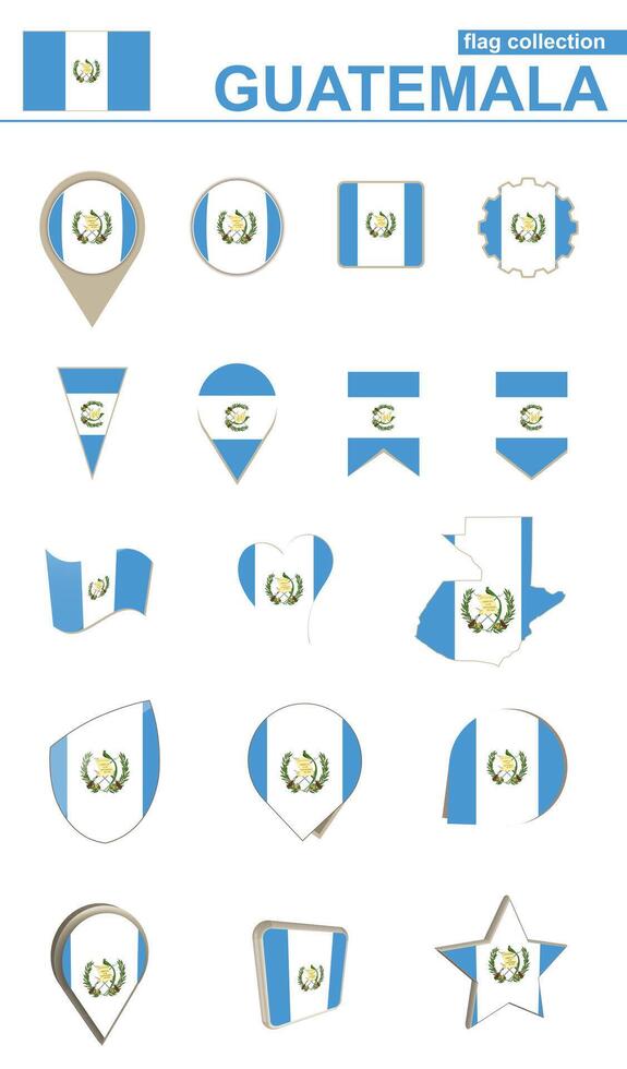 Guatemala Flag Collection. Big set for design. vector