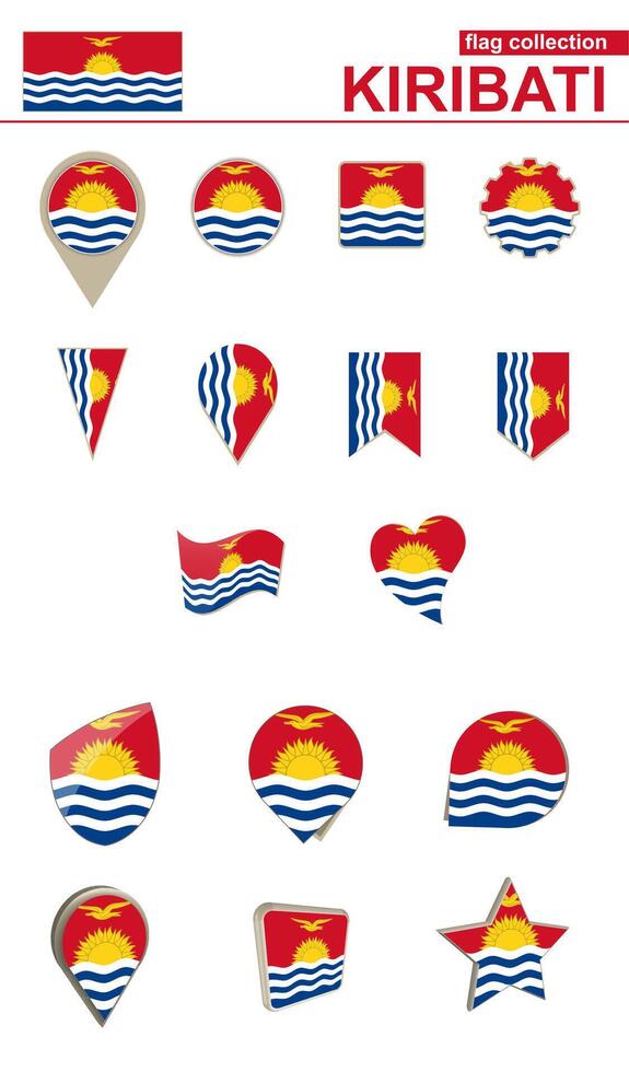 Kiribati Flag Collection. Big set for design. vector