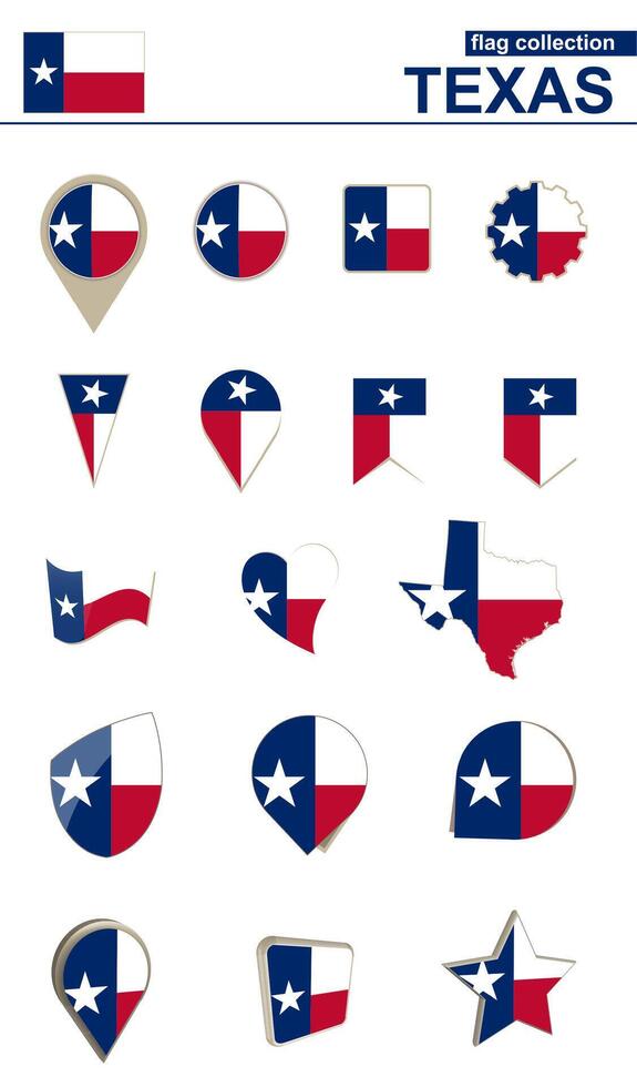Texas Flag Collection. Big set for design. vector