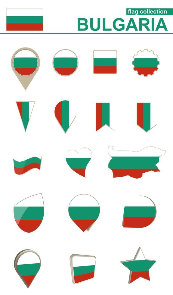 Bulgaria Flag Collection. Big set for design. vector