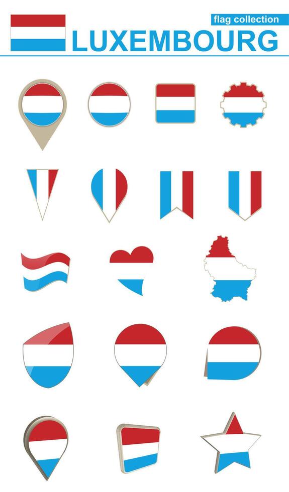 Luxembourg Flag Collection. Big set for design. vector