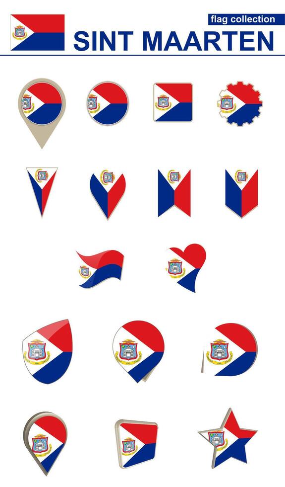 Sint Maarten Flag Collection. Big set for design. vector