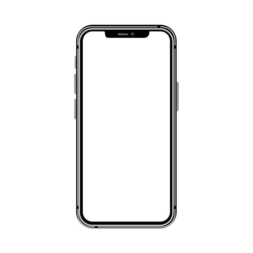 mobile mockup, mobile mock up, android mockup, frame mockup, smartphone mock up, cellphone frame, Smartphone Slim Bezels With Buttons blank screen isolated on white illustration. vector