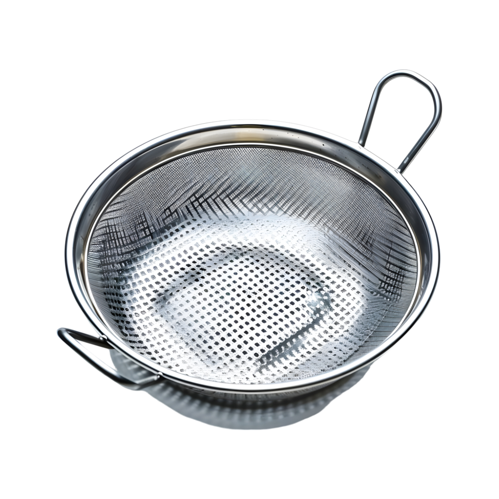 Stainless Steel Colanders With Handle on Transparent Background png