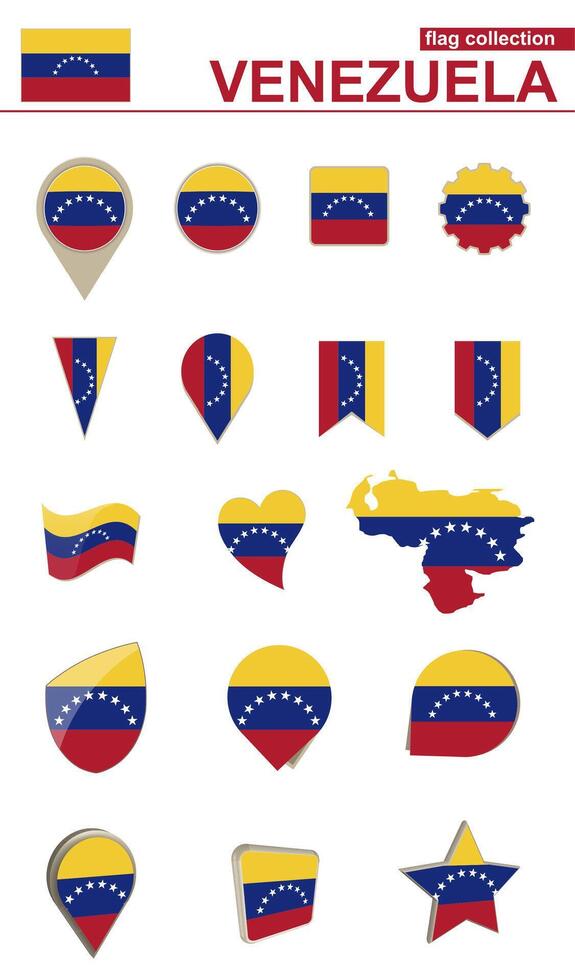 Venezuela Flag Collection. Big set for design. vector