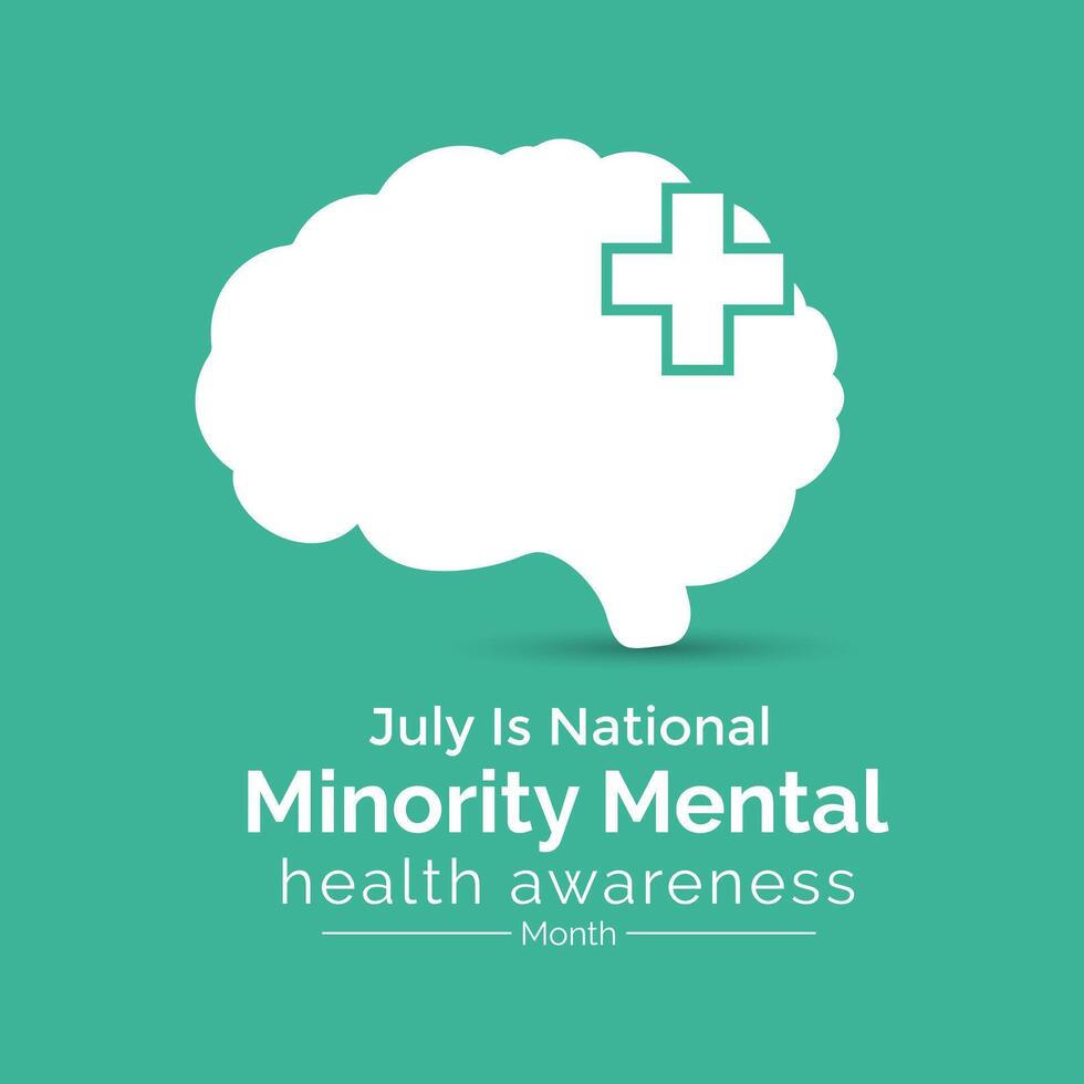 Minority Mental Health Awareness Month. Banner, poster, card and background design. illustration. vector