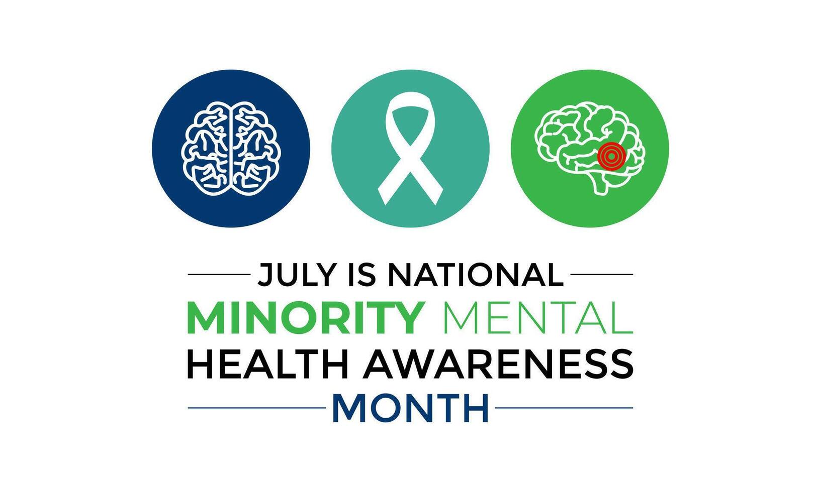 Minority Mental Health Awareness Month. Banner, poster, card and background design. illustration. vector